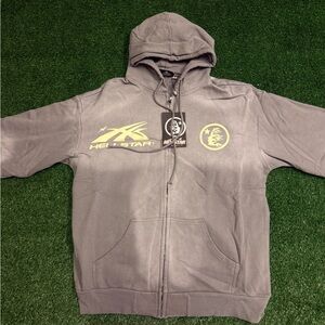 Hellstar Gray X-Large Zip-Up Hoodie